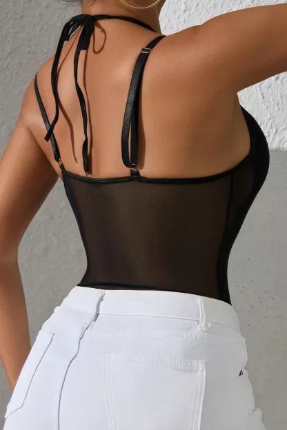 Eva Black Lace Halter Neck Cut Out Jumpsuit