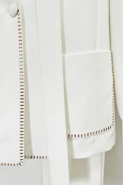 Ruby Rhinestone Pocket Blazer High Waisted Pants Set