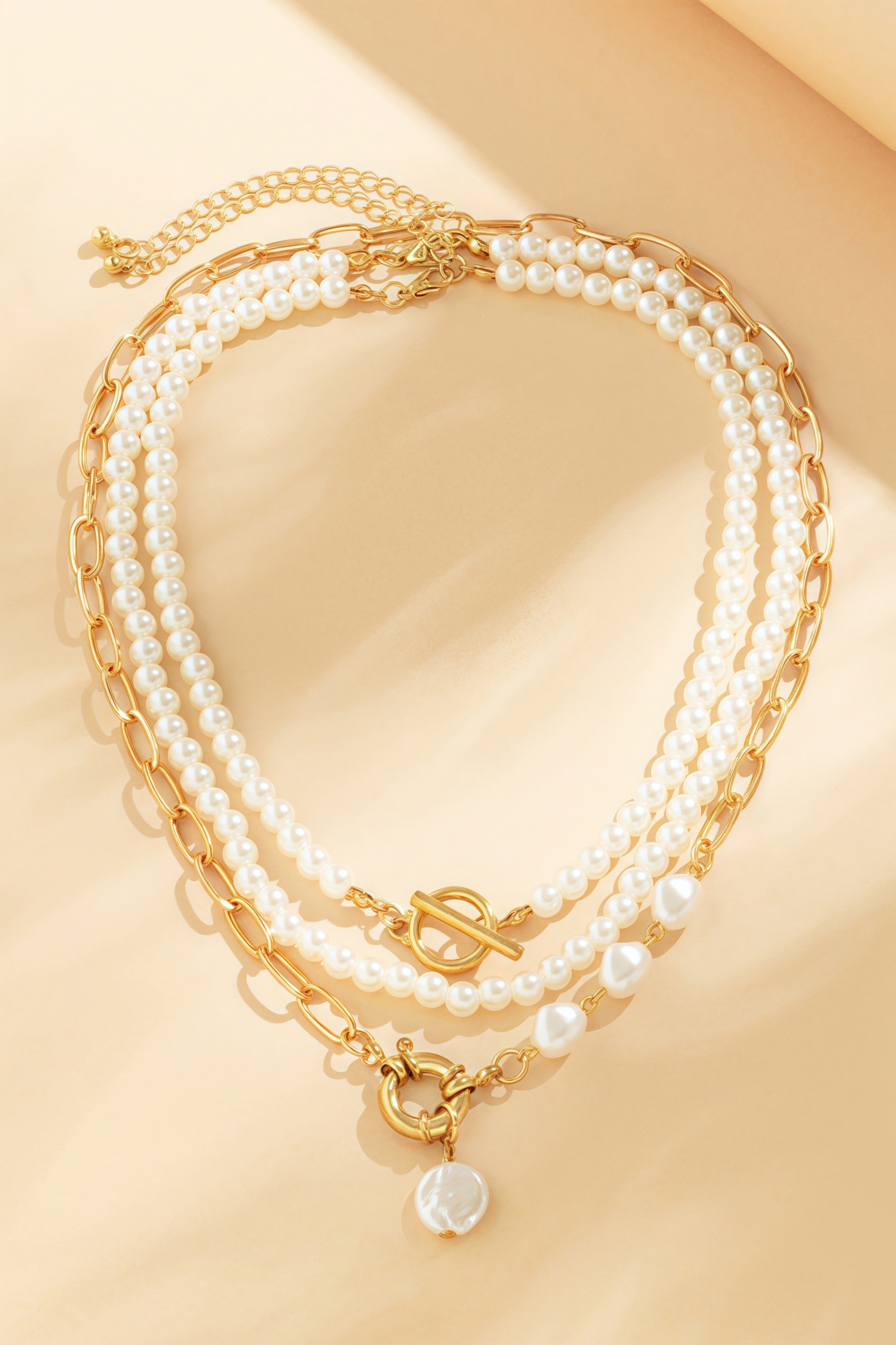 Edwina Pearl Patchwork Necklace