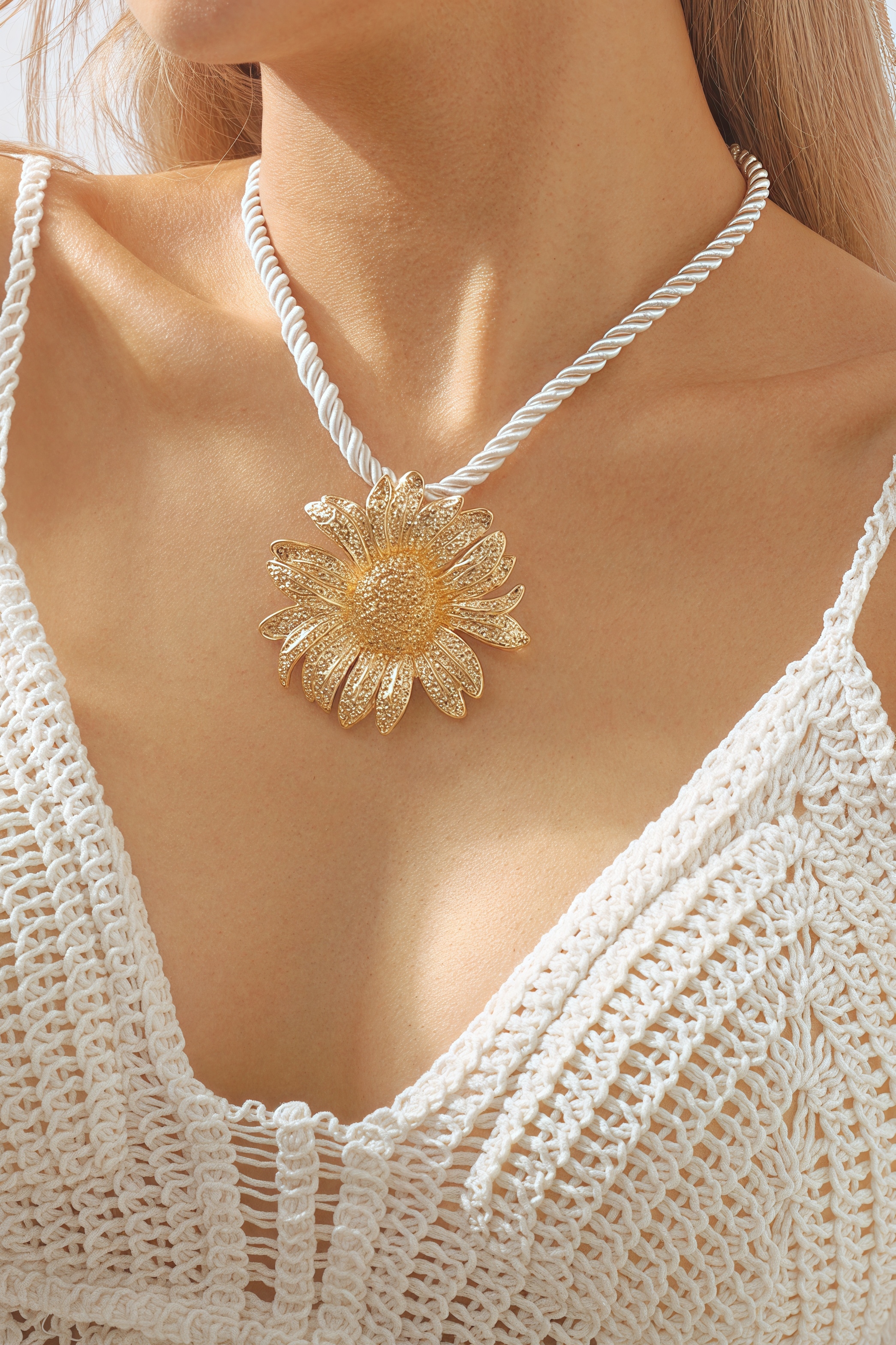 Kiersten Sunflower Pendant Necklace