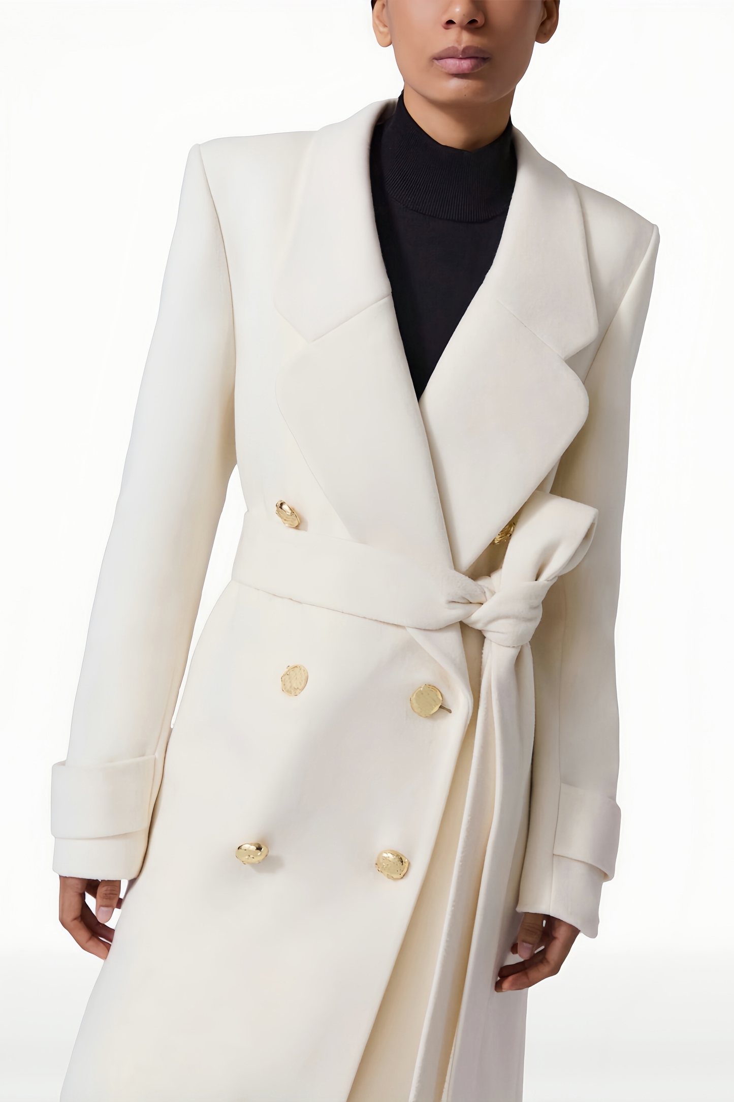Maeve White Back Split Coat