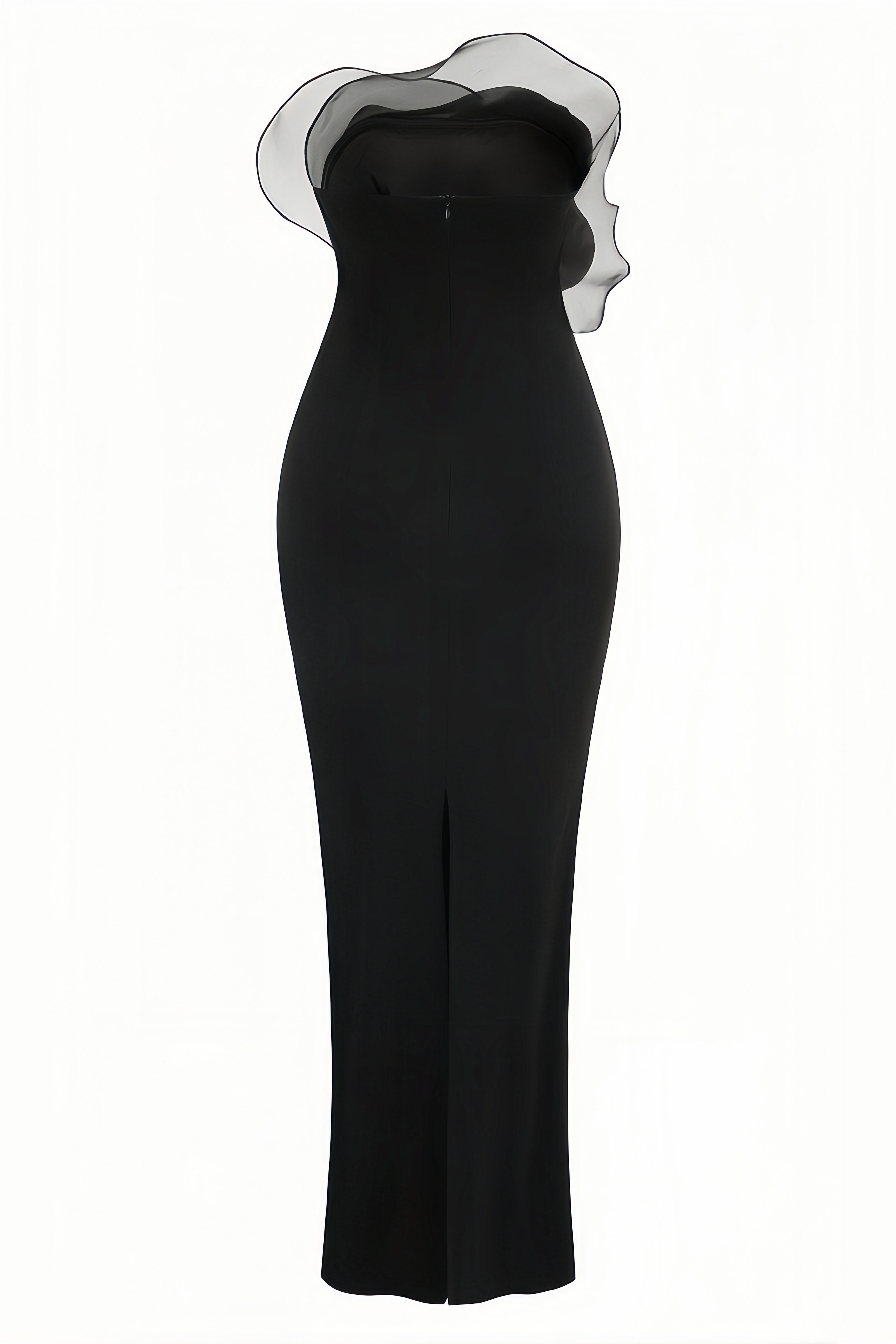 Celine Pure Black Strapless Maxi Dress