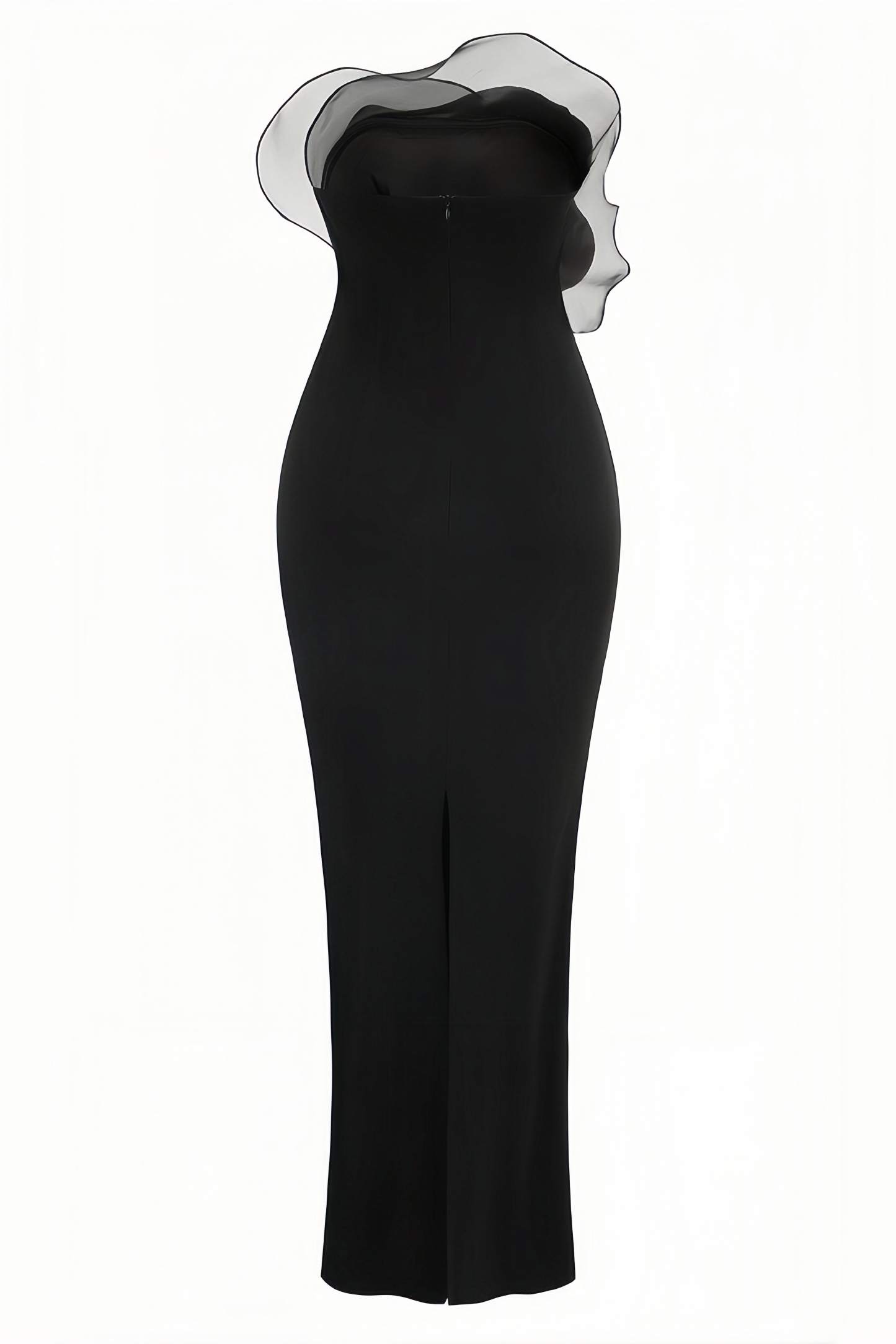 Celine Pure Black Strapless Maxi Dress