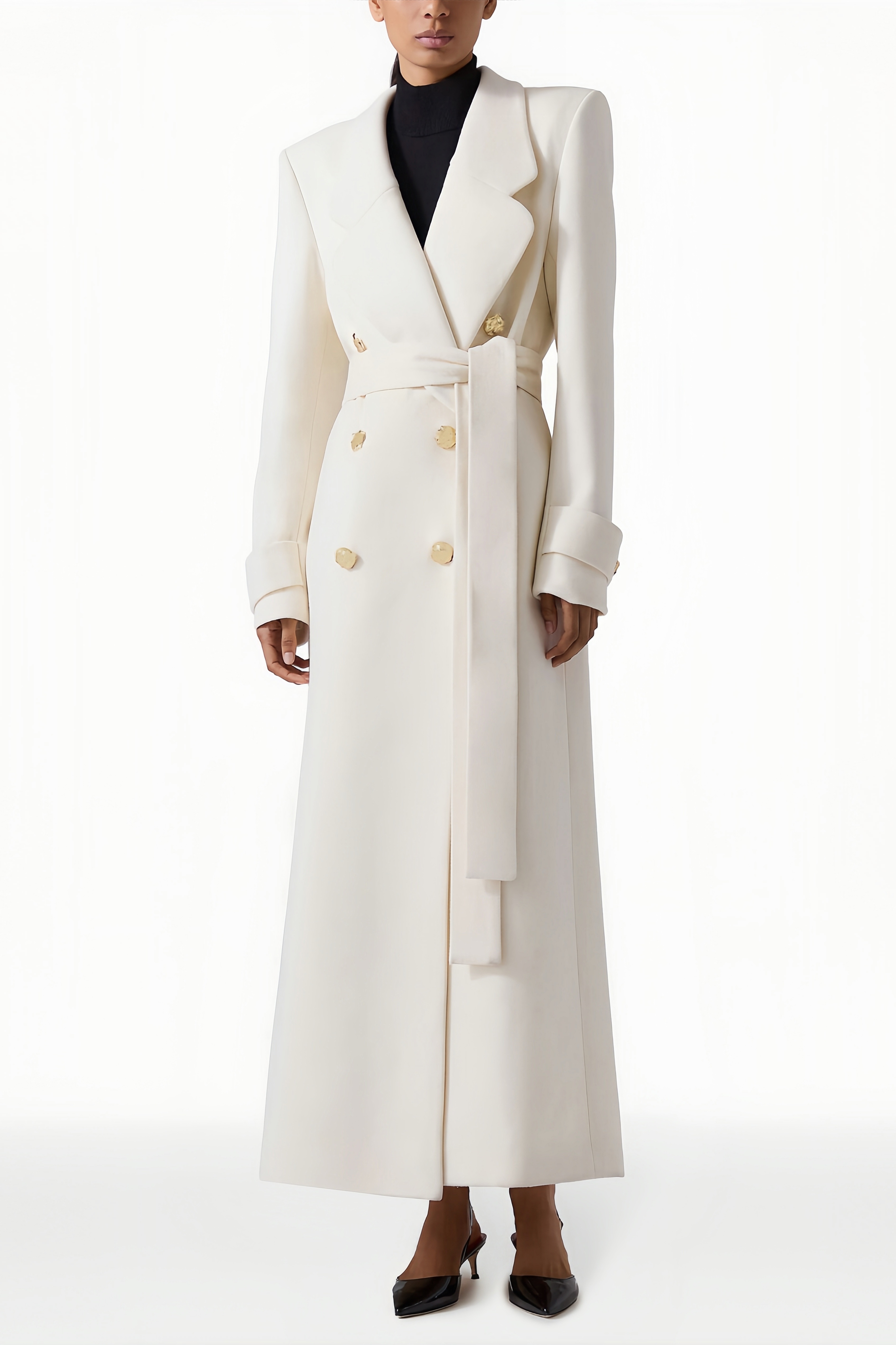 Maeve White Back Split Coat