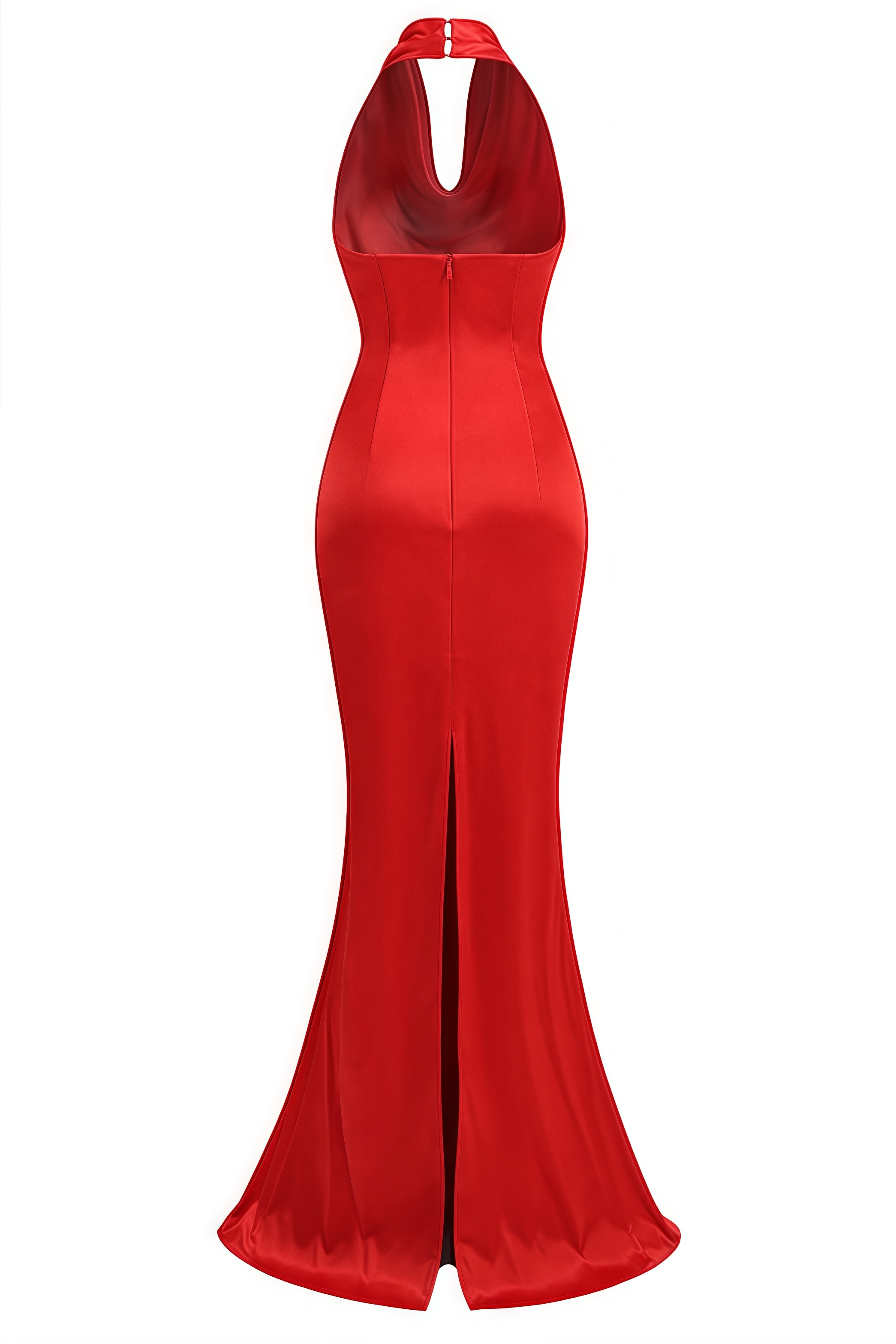 Isobel Red Hanging Neck Maxi Dress