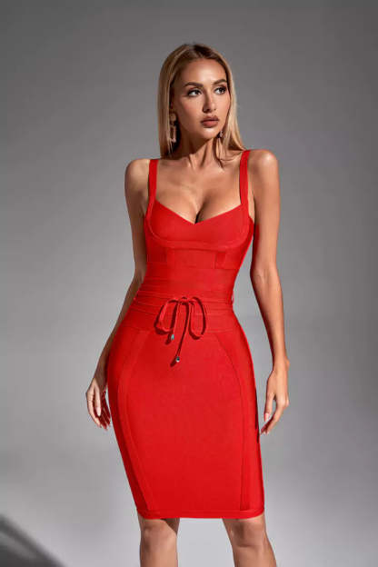 Irene Red Bandage Mini Dress