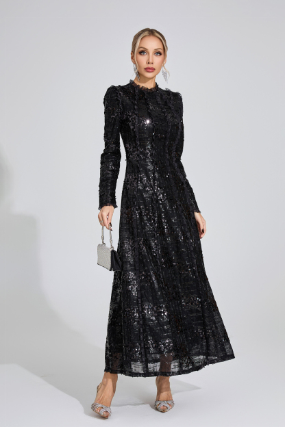 Billie Black Sequin Maxi Dress