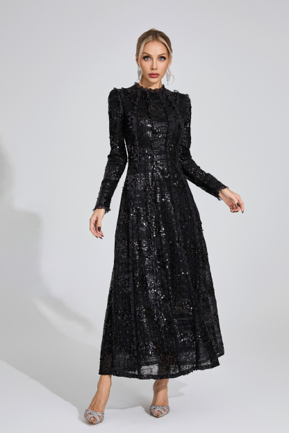 Billie Black Sequin Maxi Dress