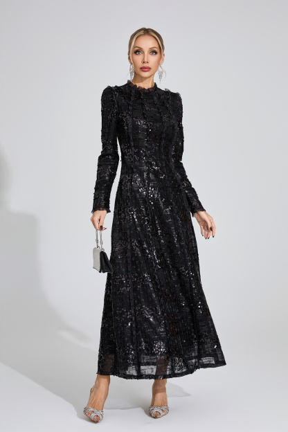 Billie Black Sequin Maxi Dress