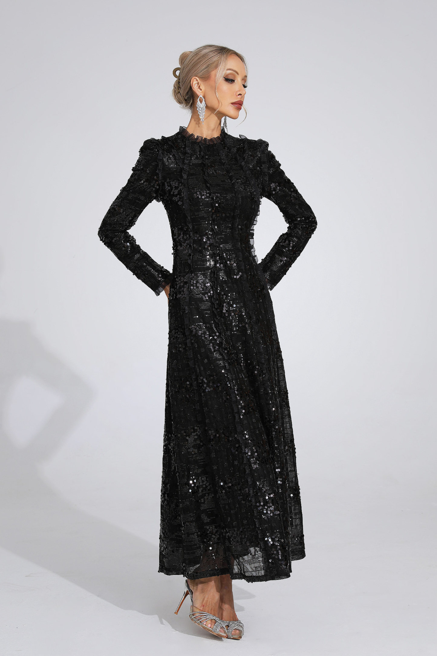 Billie Black Sequin Maxi Dress