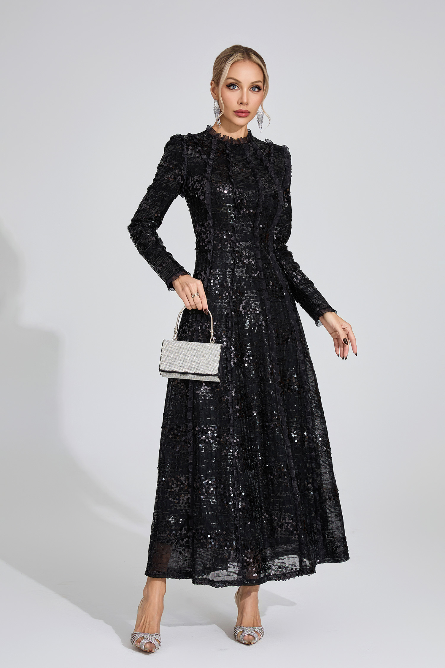 Billie Black Sequin Maxi Dress