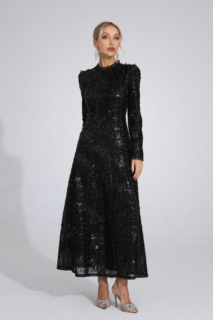 Billie Black Sequin Maxi Dress