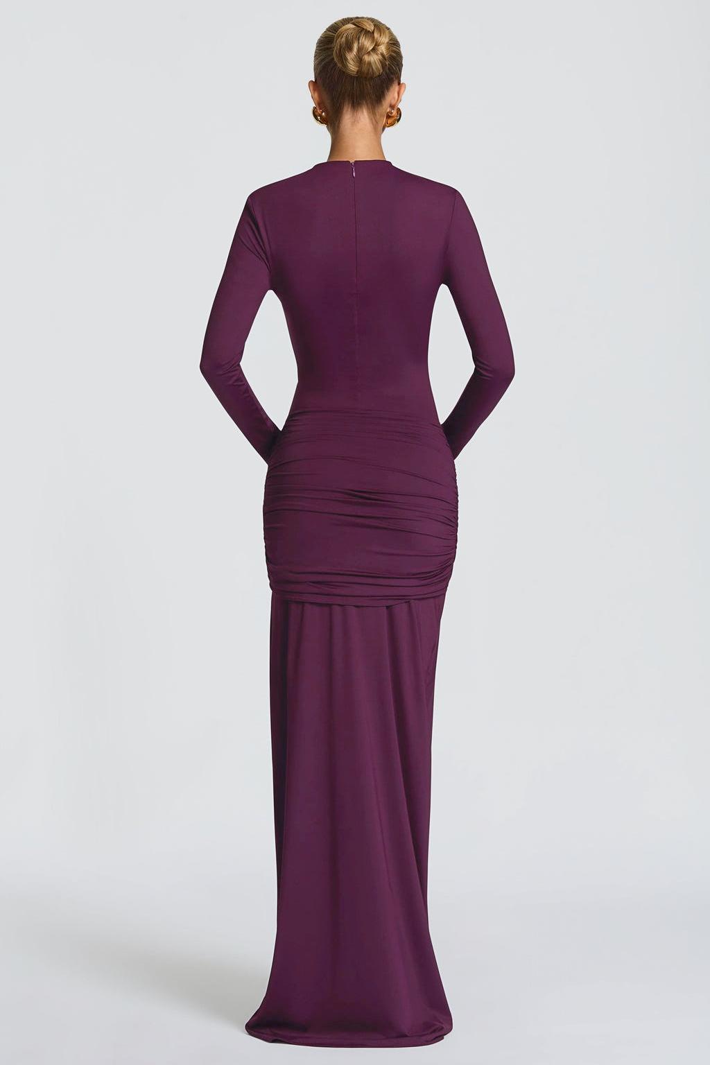 Kassandra Jersey Cut-Out Tie-Up Maxi Dress