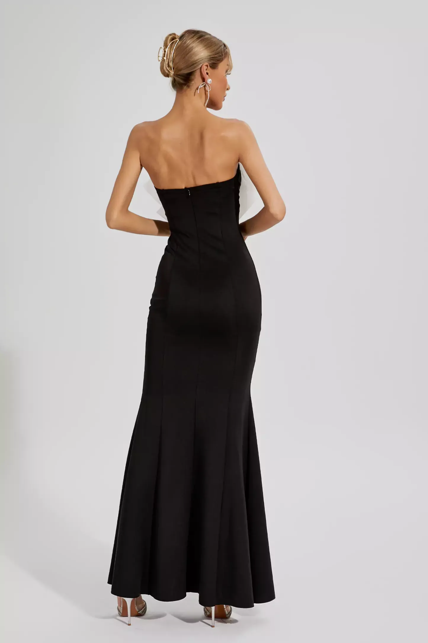 Raquel Black White-bow Mermaid Dress