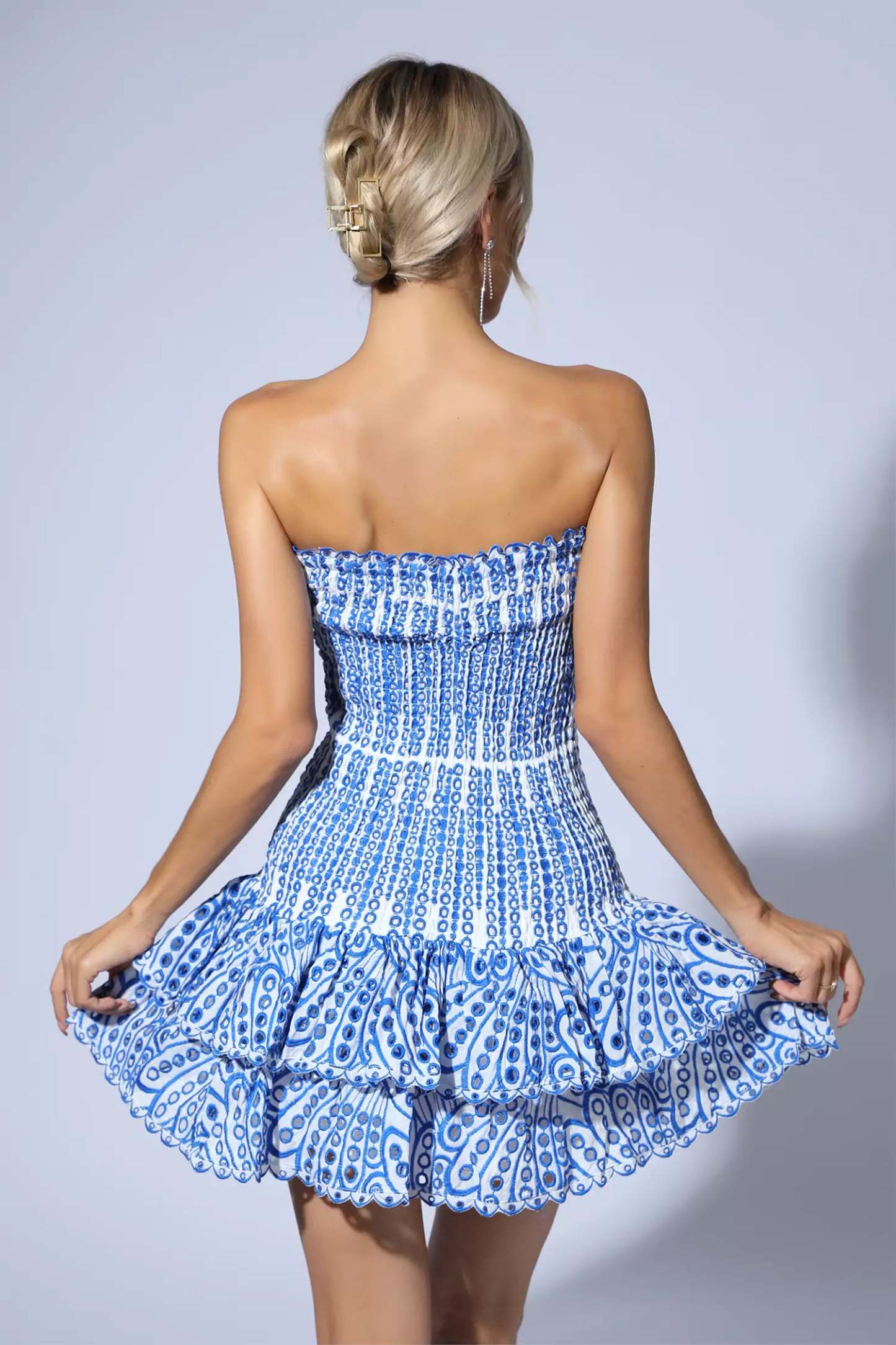 Colette Blue Ruffle Mini Dress
