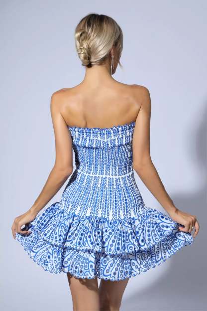 Colette Blue Ruffle Mini Dress