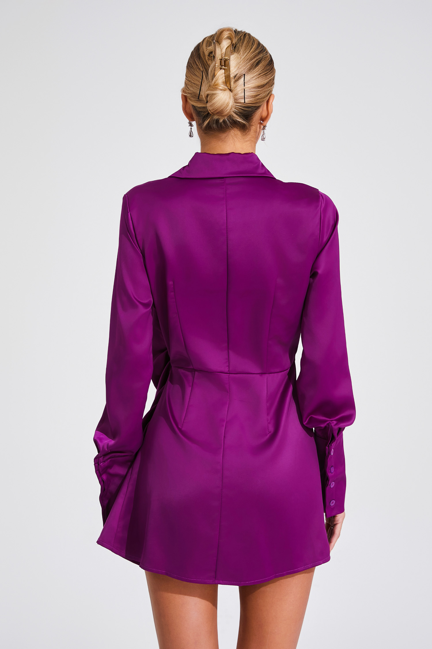 Alessandra Purple Long Sleeve Mini Dress