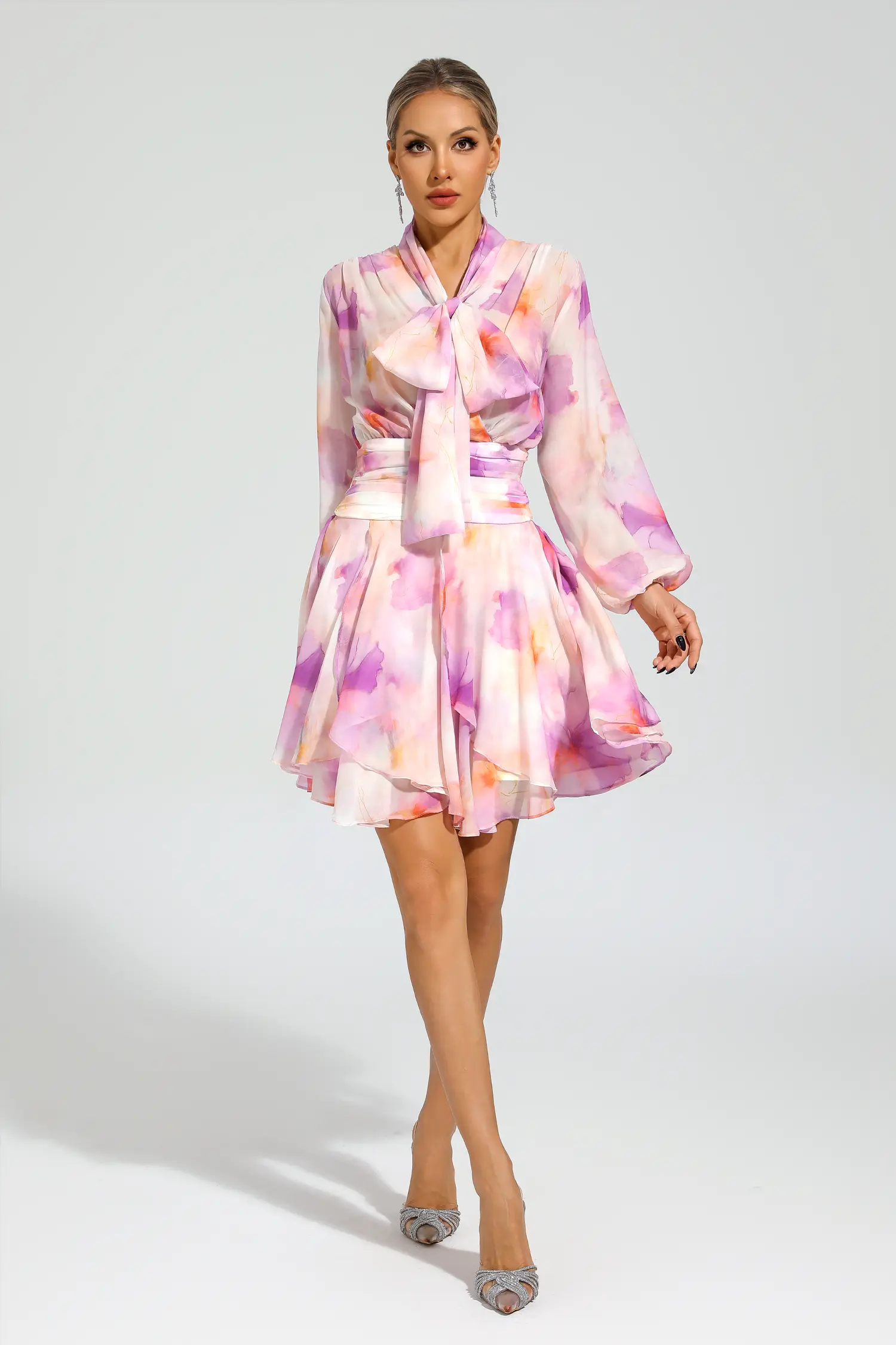 Nora Pink Floral Mini Dress