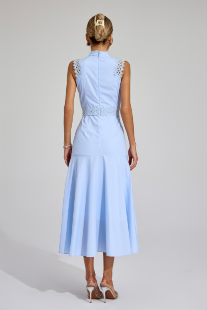Aubrey Blue Sleeveless Lace Dress