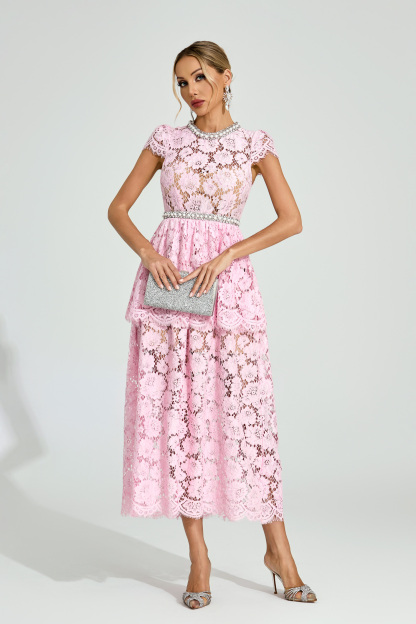 Jalen Pink Lace Madi Dress
