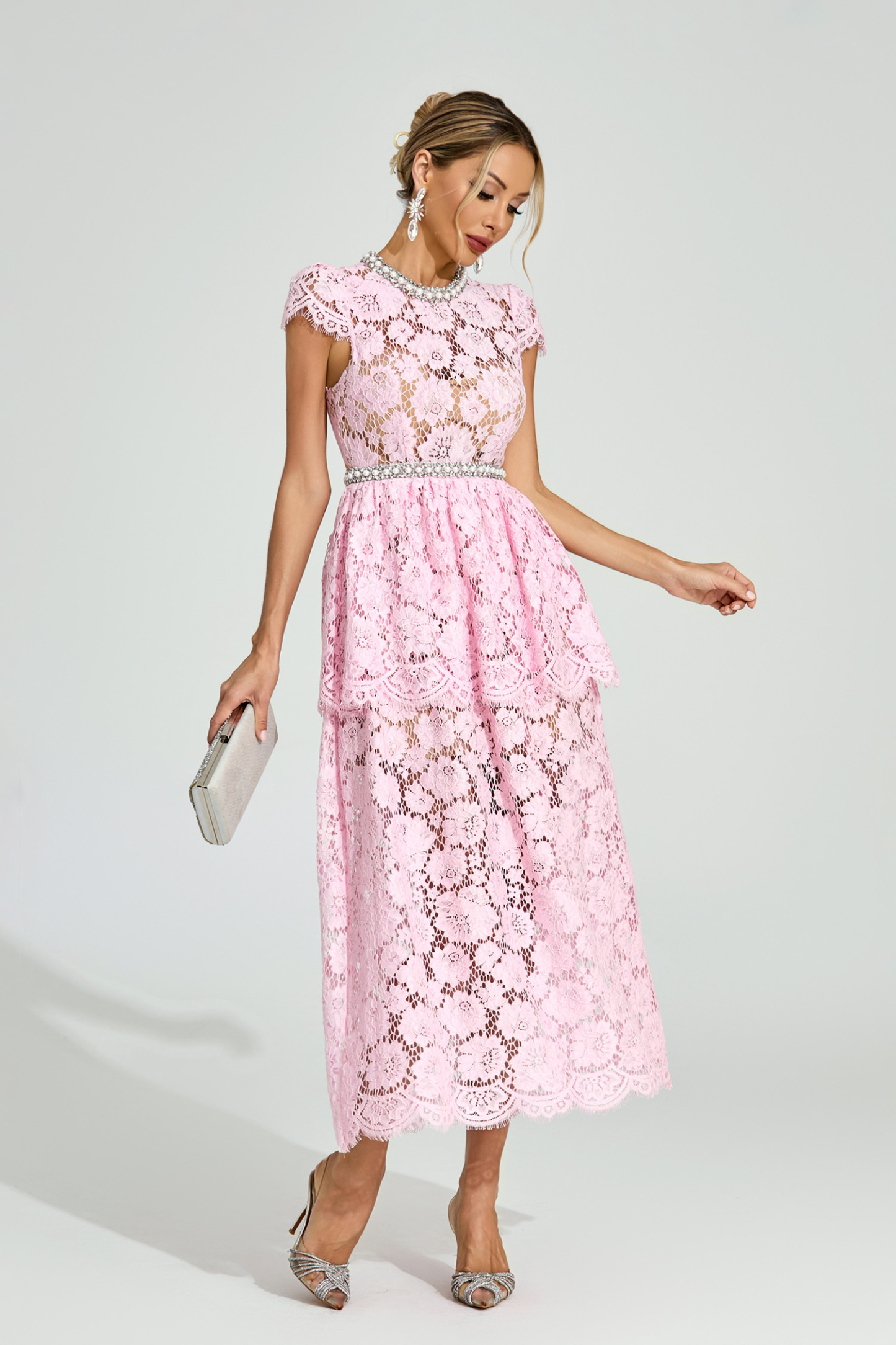 Jalen Pink Lace Madi Dress