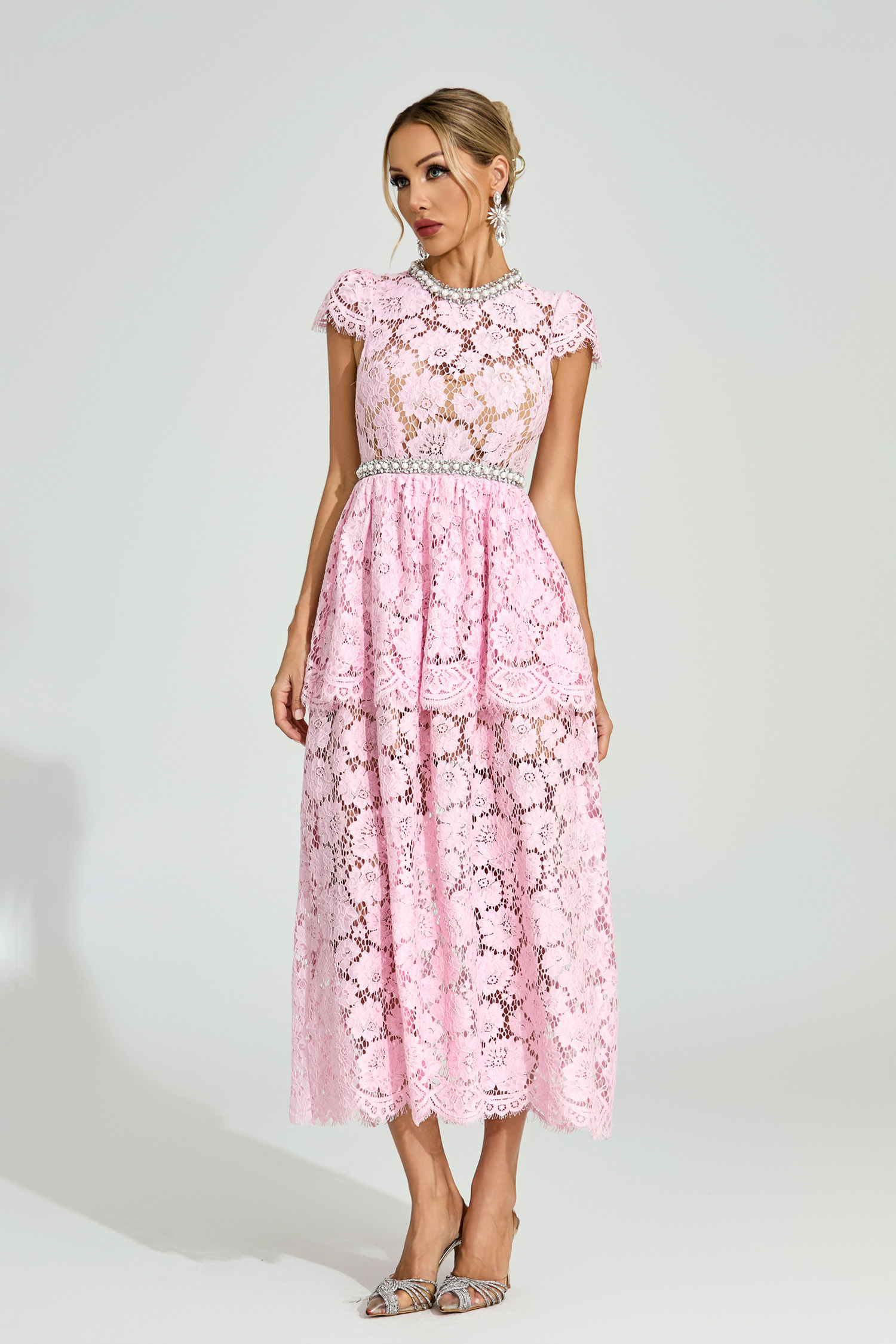Jalen Pink Lace Madi Dress