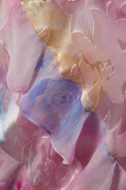 Victoria Floral Frill Sweetheart Neck Sleeveless Maxi Dress