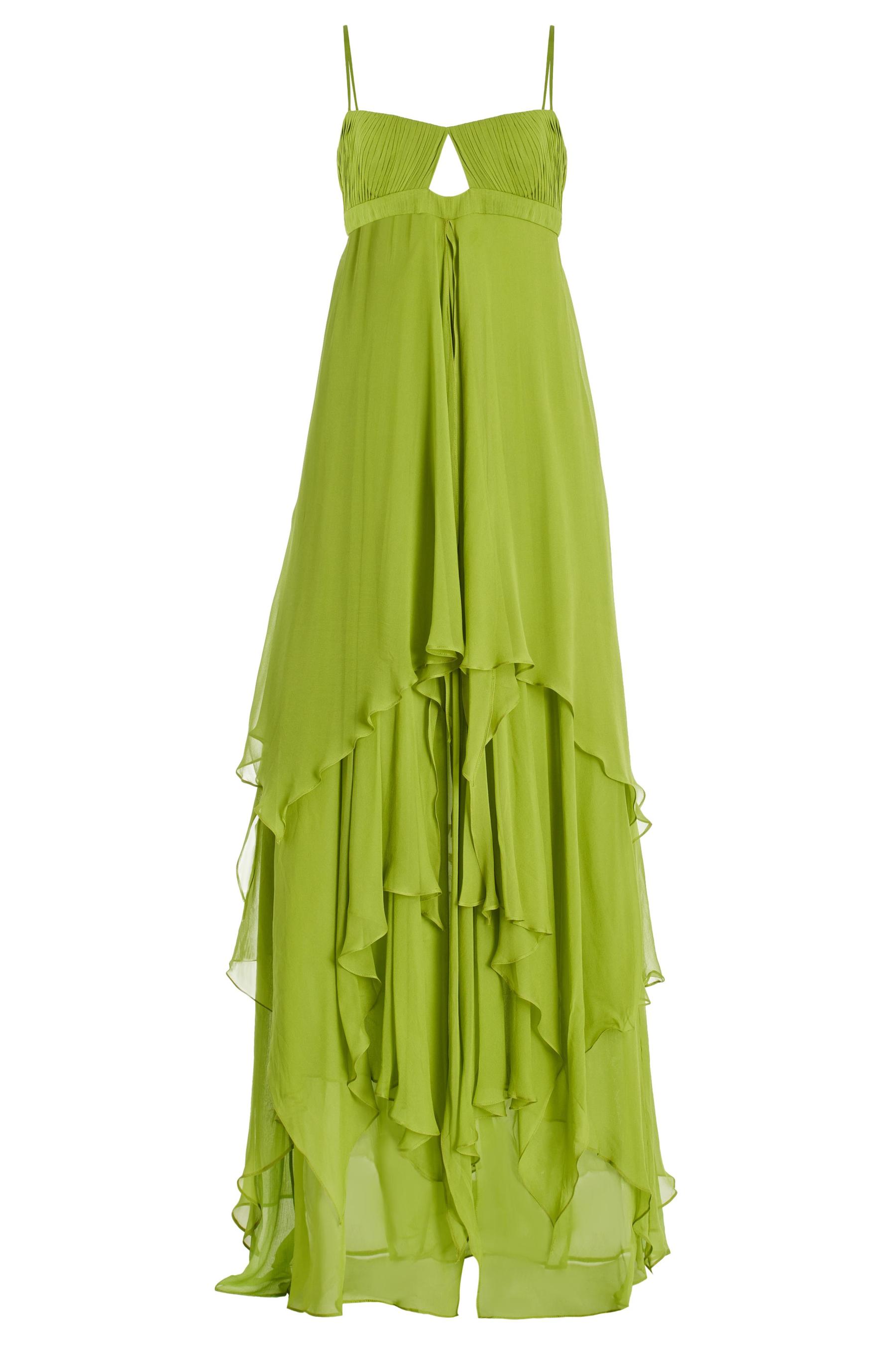 Kiersten Solid Pleated Cut-Out Maxi Dress