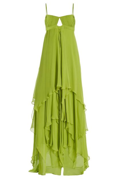 Kiersten Solid Pleated Cut-Out Maxi Dress