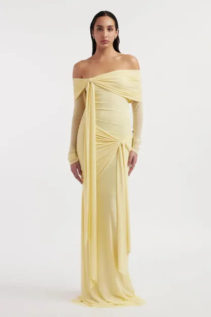 Edith Solid Jersey Knotted Maxi Dress
