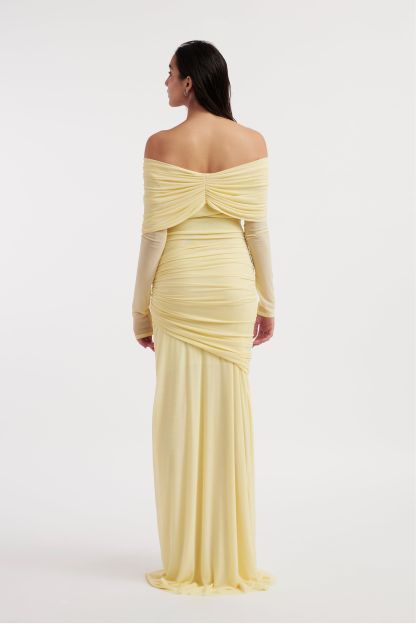 Edith Solid Jersey Knotted Maxi Dress