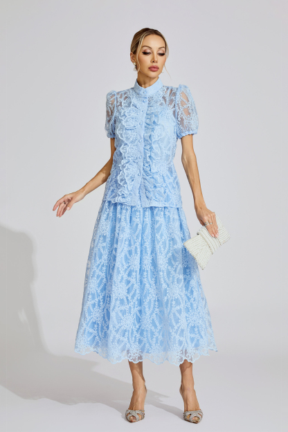 Selma Blue Lace Two Piece Set