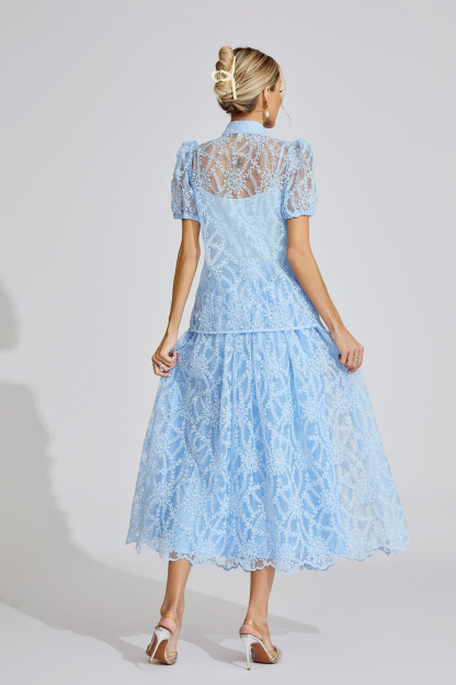 Selma Blue Lace Two Piece Set