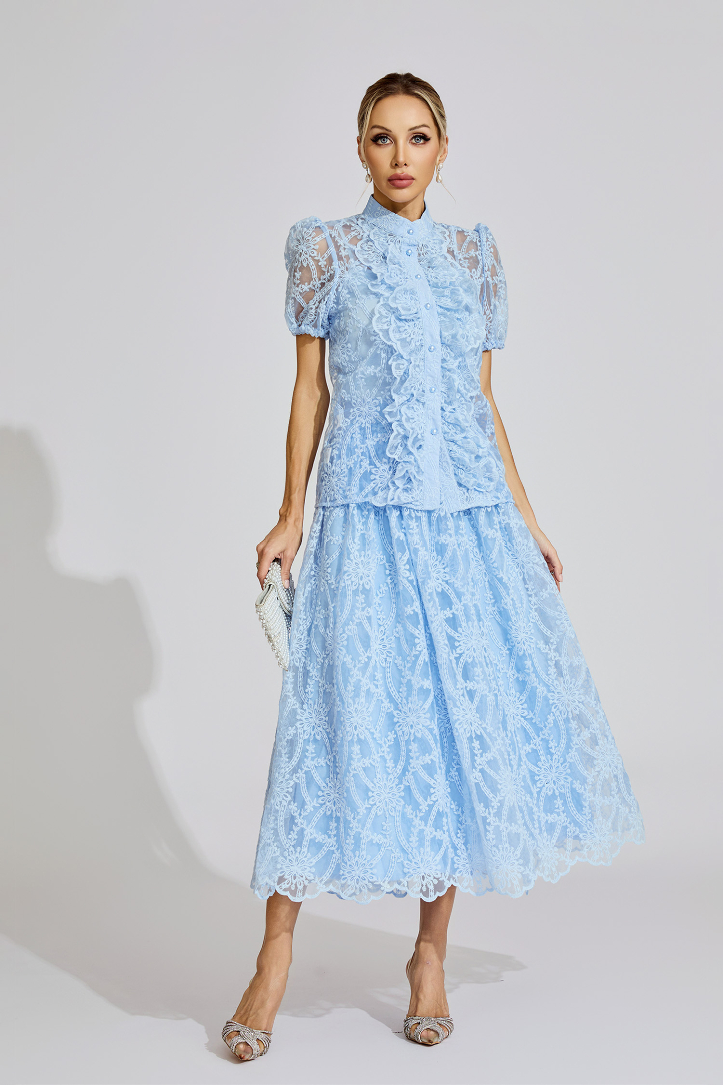 Selma Blue Lace Two Piece Set