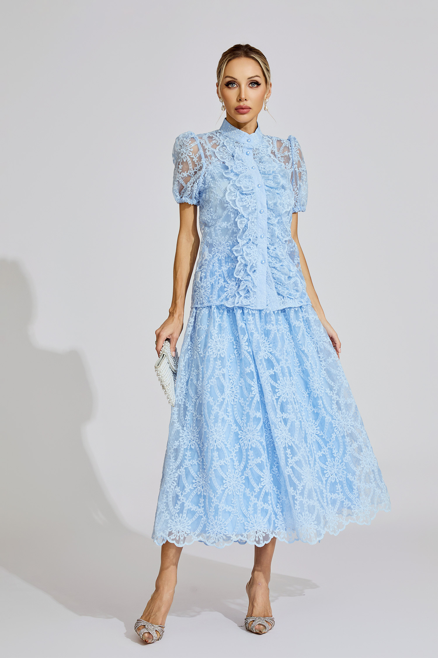 Selma Blue Lace Two Piece Set