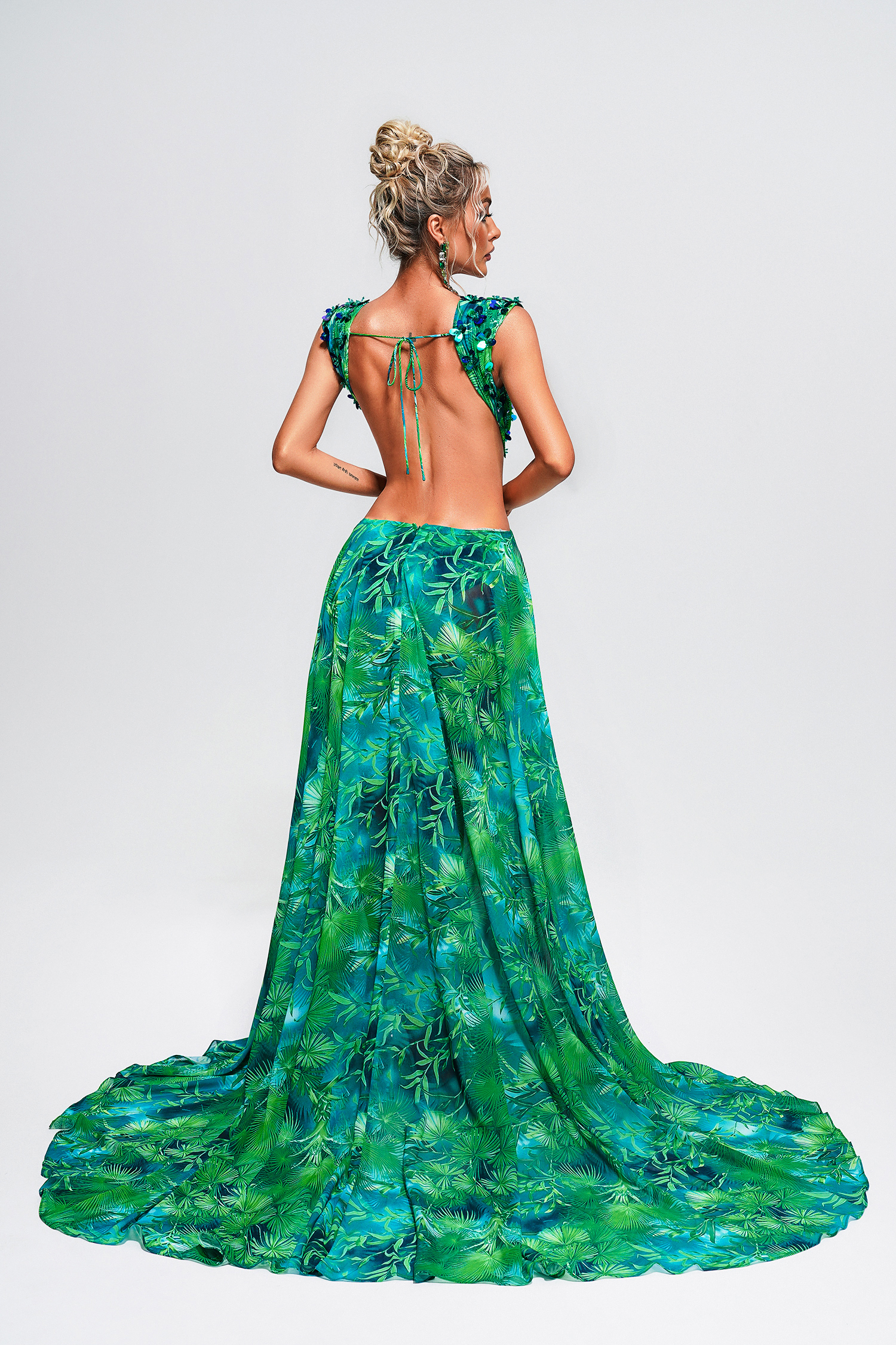 Deena Printed Embellished Maxi Dress