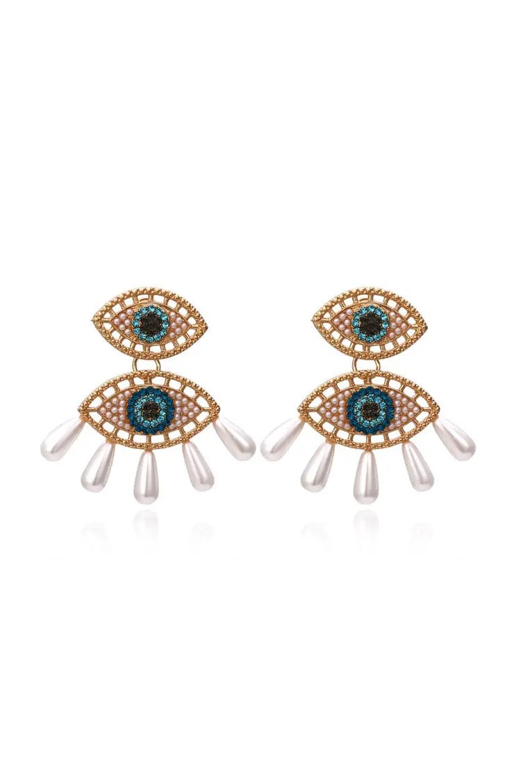 Earlene Devil's Eye Pearl Earrings