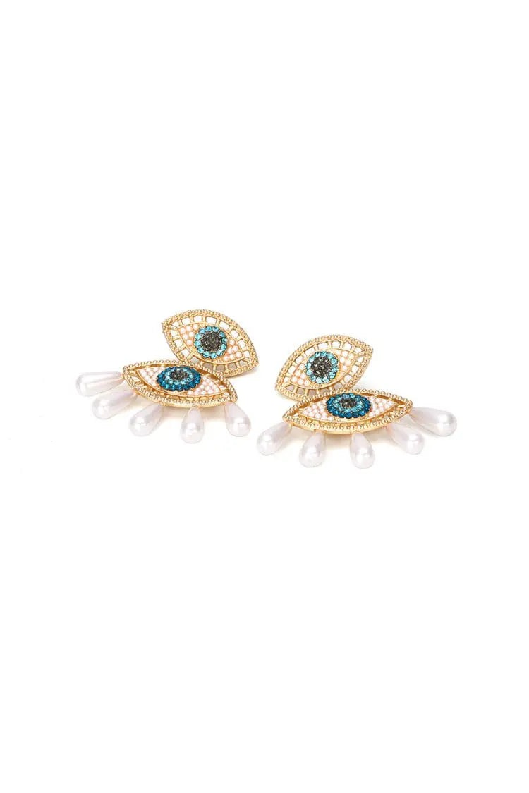 Earlene Devil's Eye Pearl Earrings