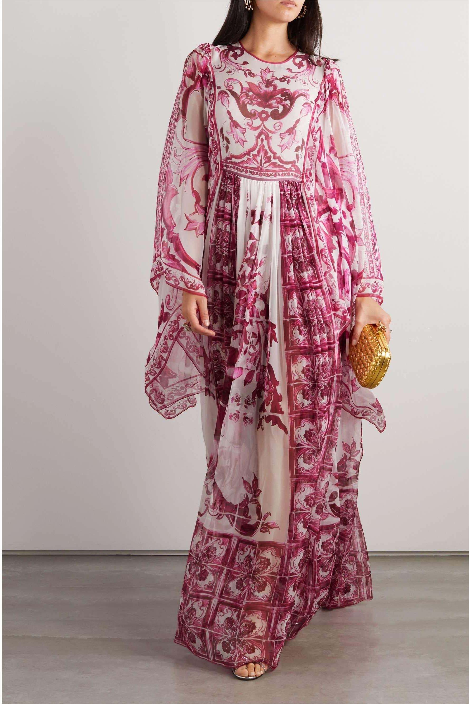 Frances Paisley Round Neck Ball Sleeve Midi Dress