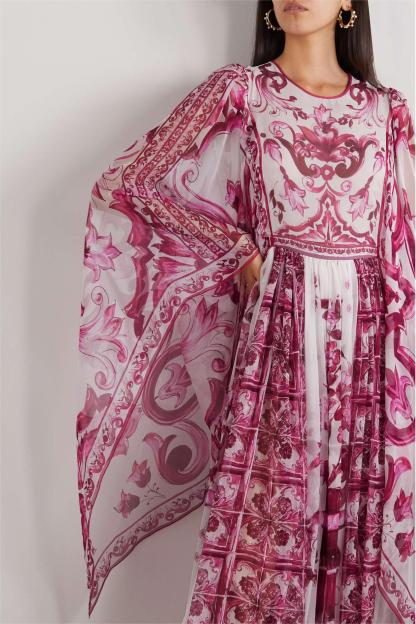 Frances Paisley Round Neck Ball Sleeve Midi Dress