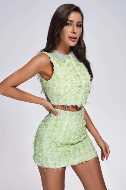 Delores Sleeveless Green Set