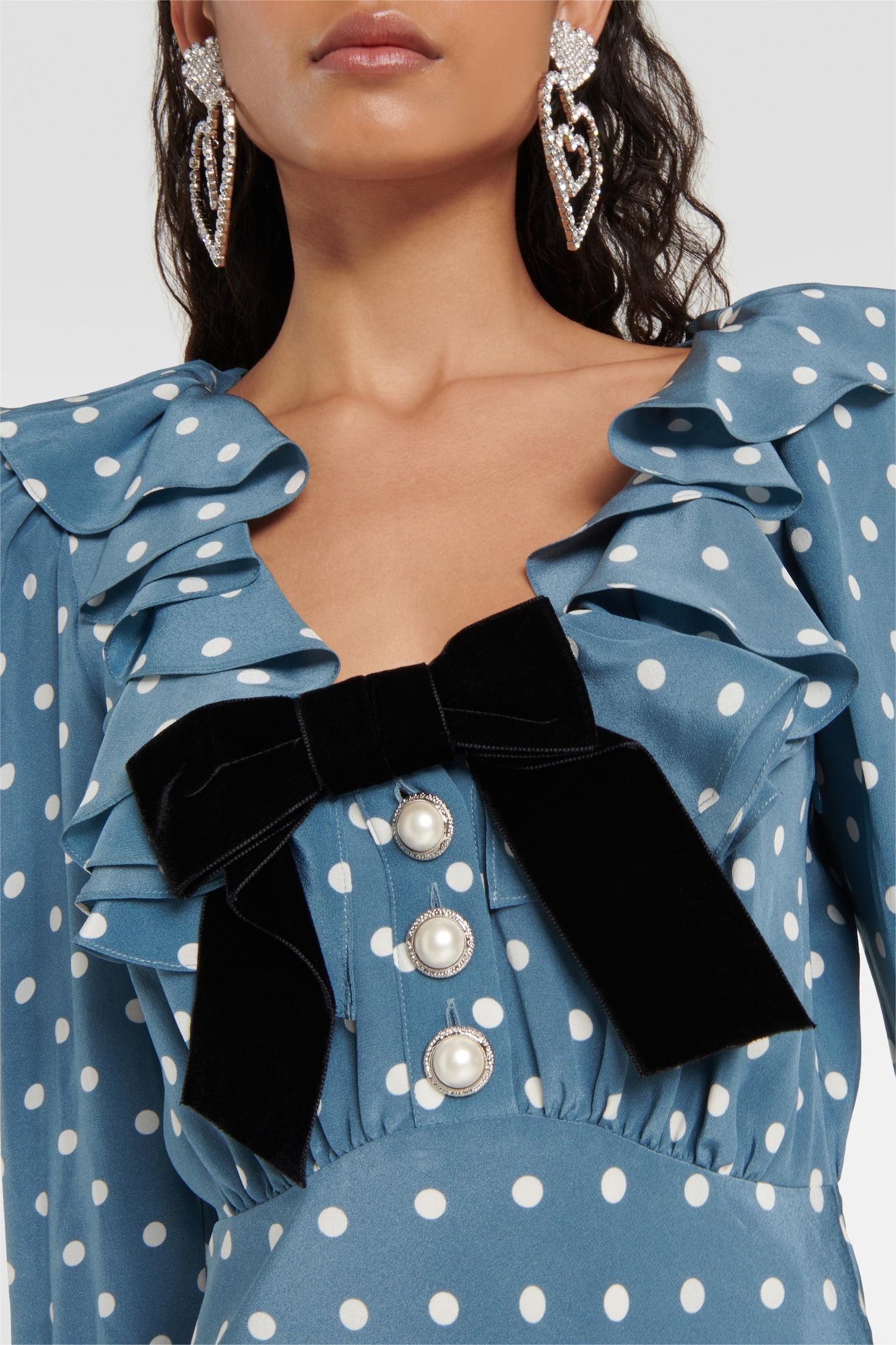 Kalina Long Sleeve V-Neck Midi Dress