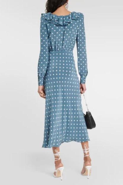 Kalina Long Sleeve V-Neck Midi Dress