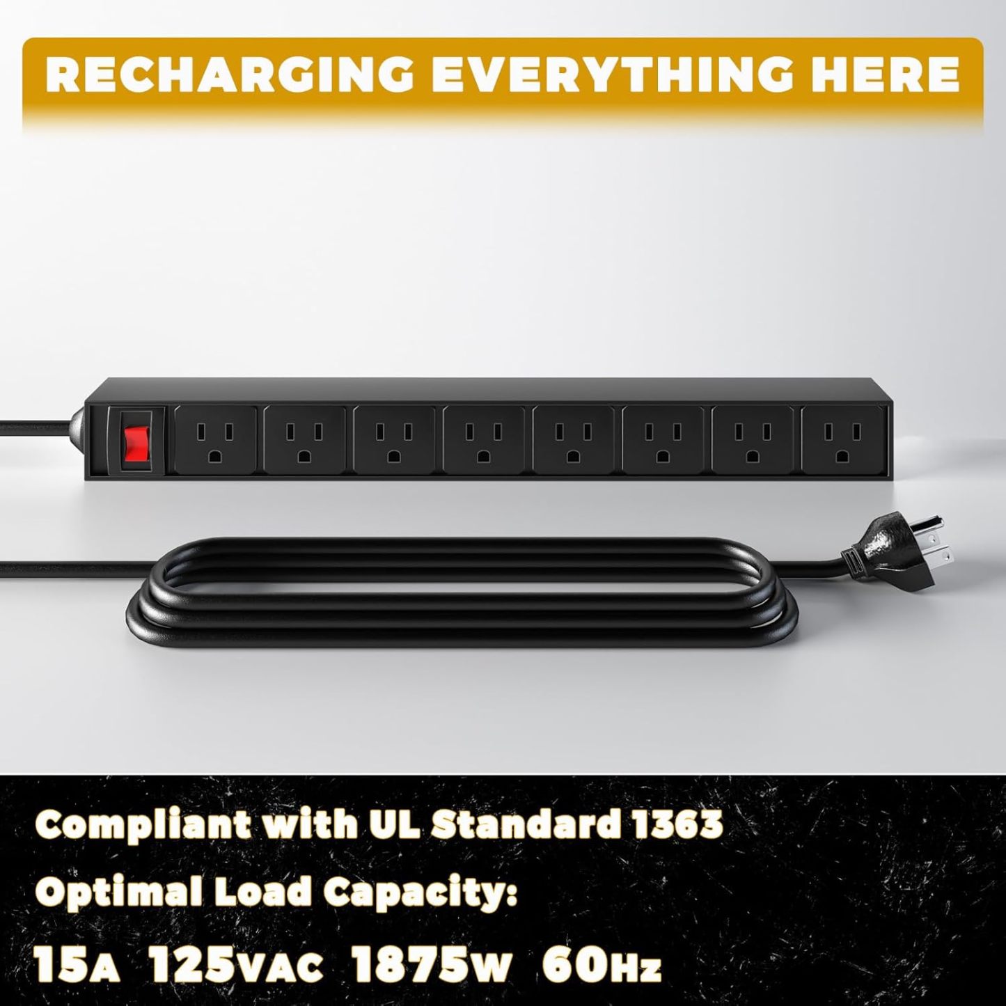 8"D x 32.5"W x 36"H Power Tool Organizer with Charging Station.Garage 8 Drill Holder Built in 8 Outlets Power Strip,Tool Storage Shelf Wall Mount,Tool Battery Organizer with Screwdriver/Hammer/Air Tool Rack