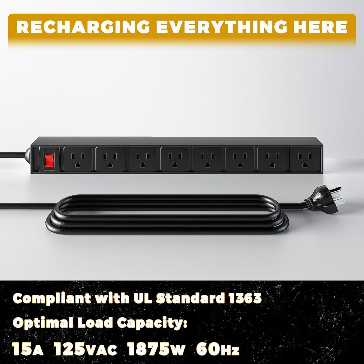 8"D x 32.5"W x 36"H Power Tool Organizer with Charging Station.Garage 8 Drill Holder Built in 8 Outlets Power Strip,Tool Storage Shelf Wall Mount,Tool Battery Organizer with Screwdriver/Hammer/Air Tool Rack