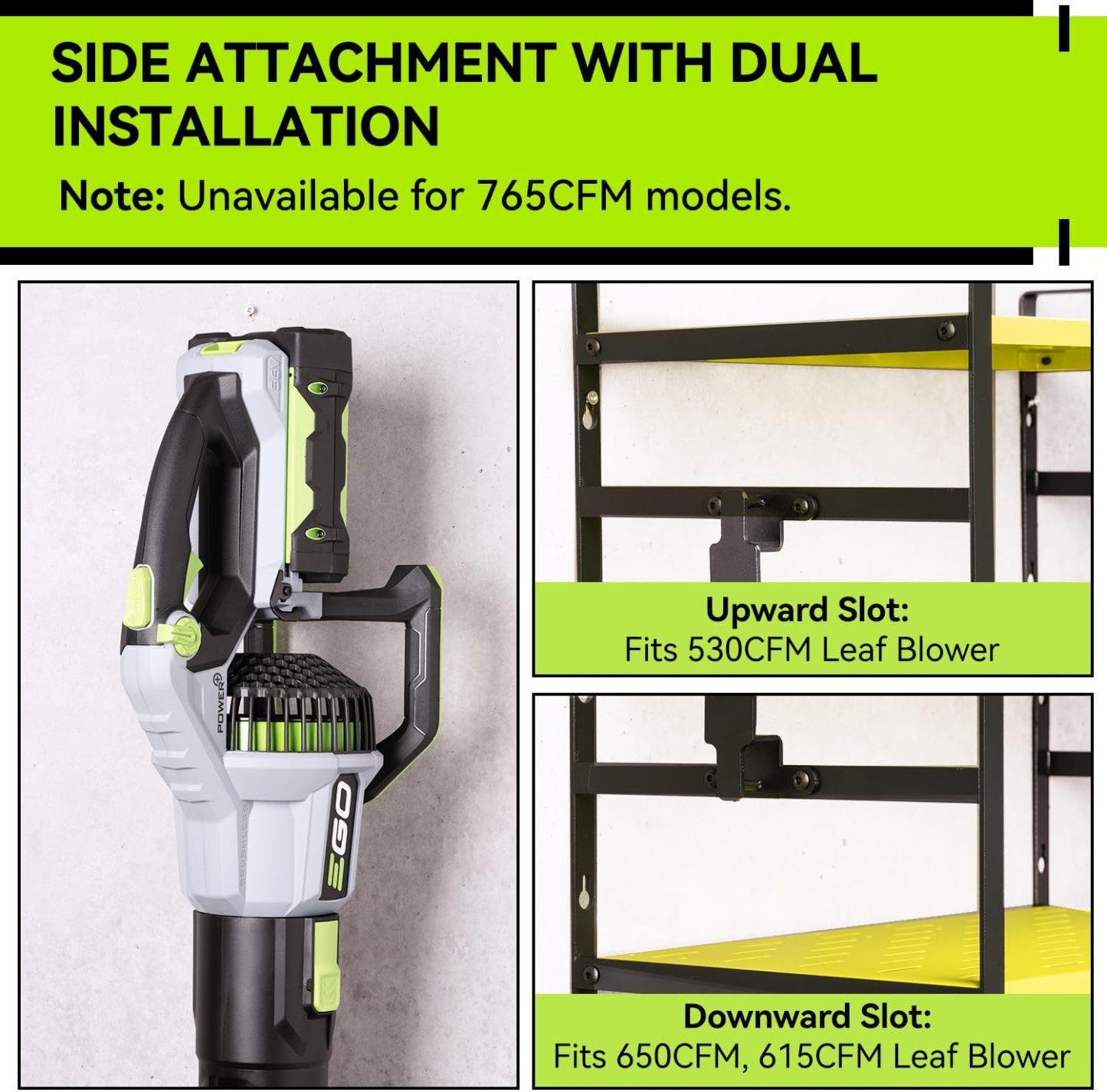 10"D x 16.6"W x 10"H Leaf Blower and Weed Eater Rack with Charging Station, Lawn Power Tool Organizer Wall Mount, Lawn Tool Storage Rack for Leaf Blower, Weed Eater, Battery, Charger