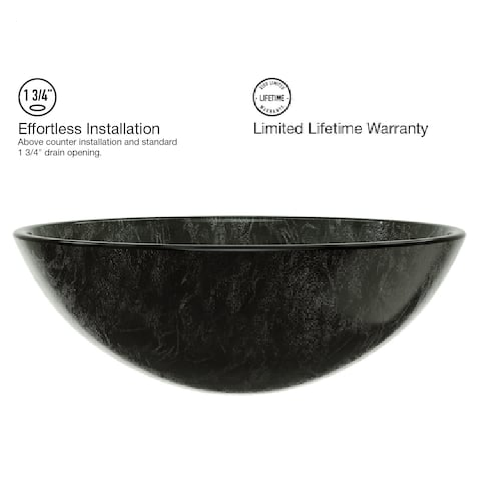 16-1/2" Glass Bathroom Vessel Sink