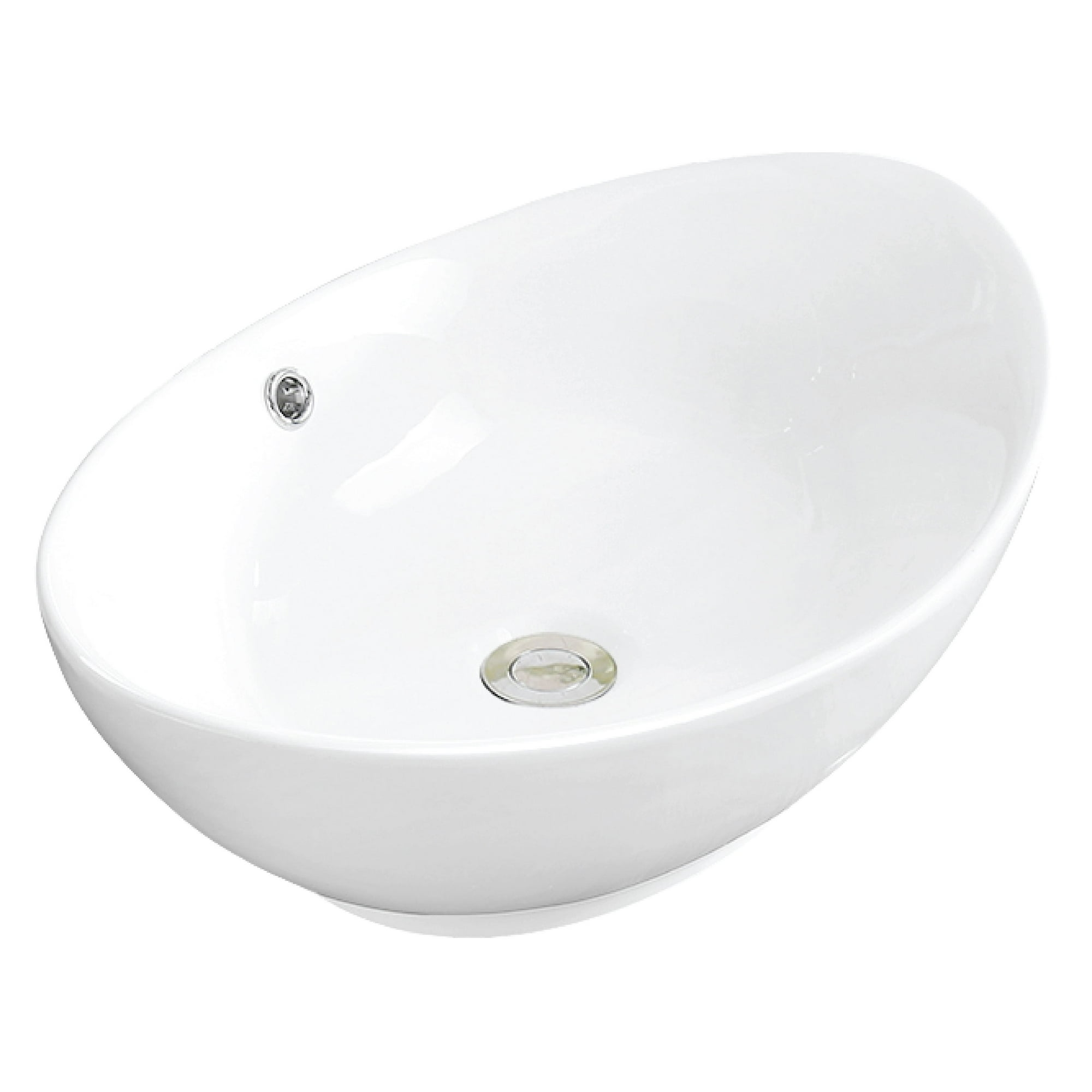 Oval Vitreous China Vessel Bathroom Sink