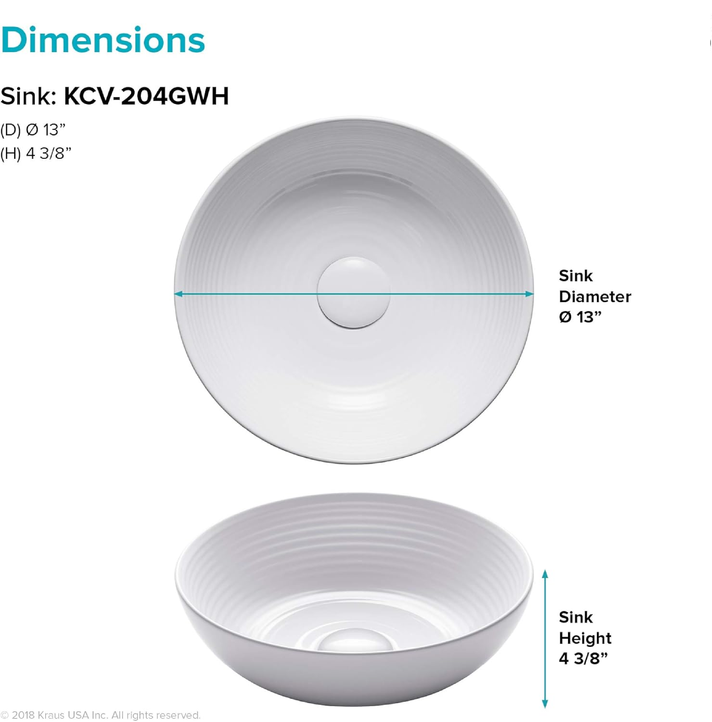 Ceramic Above Counter Round Bathroom Sink