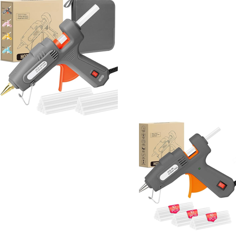 Full Size Hot Glue Gun with 60/100 W Dual Power + 20 W Mini Hot Glue Gun